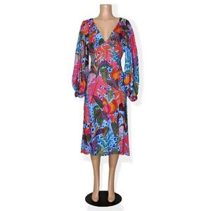 NWT Farm Rio Dotted Forest Midi Dress